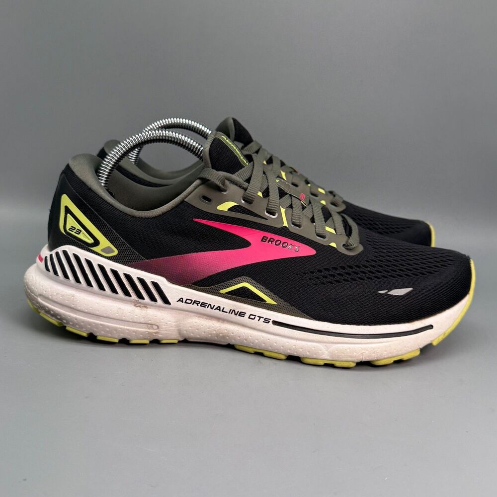 Brooks Adrenaline GTS 23 Women's 10.5 Black Mesh Lace-Up Athletic Sneakers